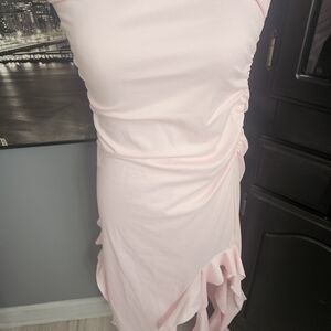 Elegant Pink Ruched Dress